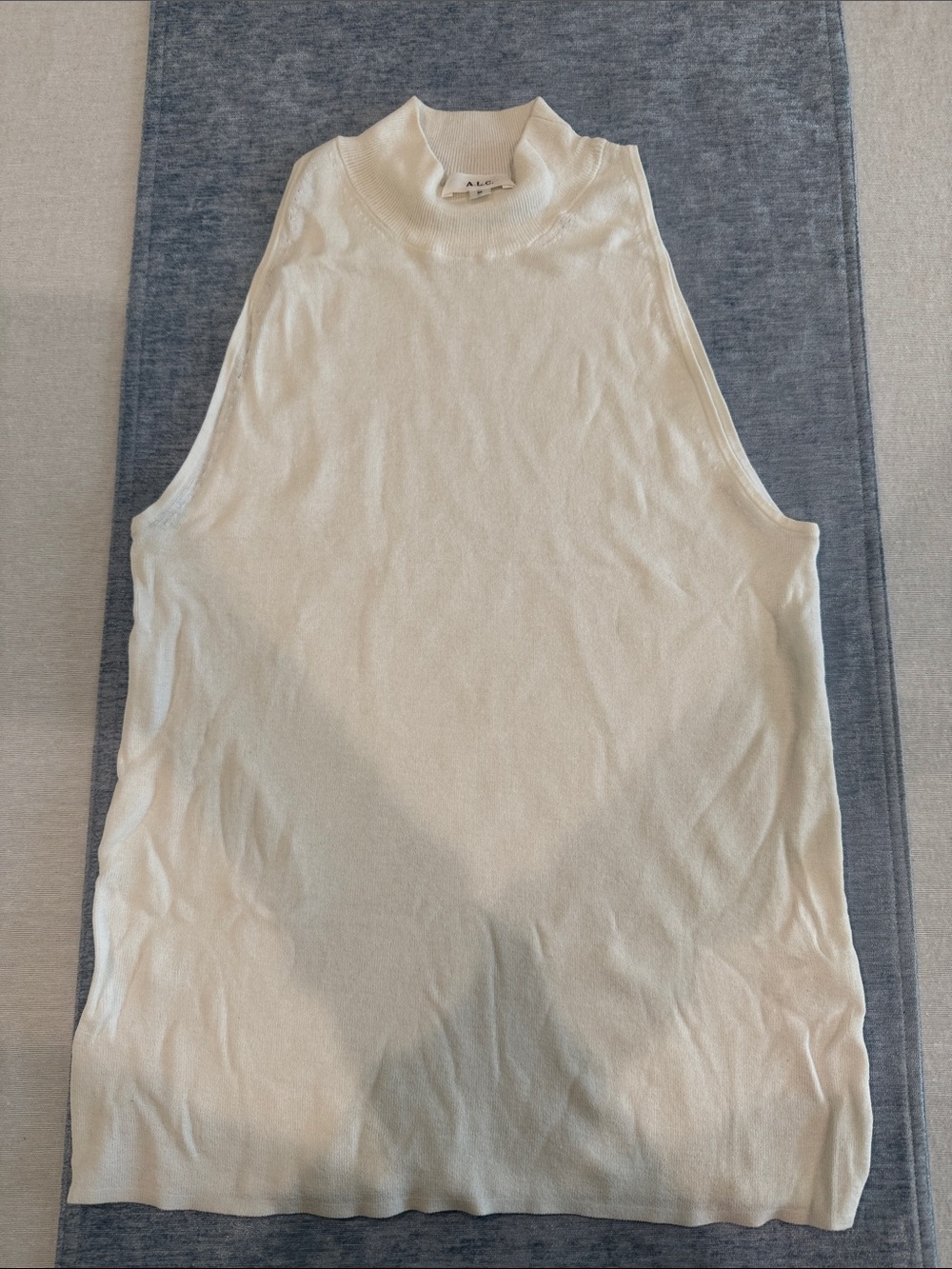 A.L.C. Sleeveless Mock Neck Knit Top in white